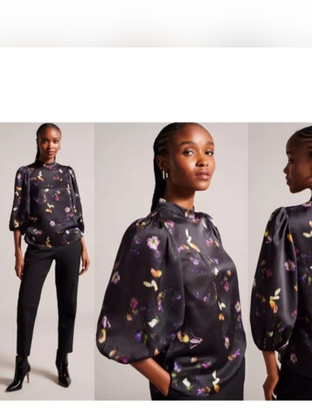 Ted Baker Top Niycole High Neck Top With Baloon Sleeves Ted Baker Size 1 (US 4)
